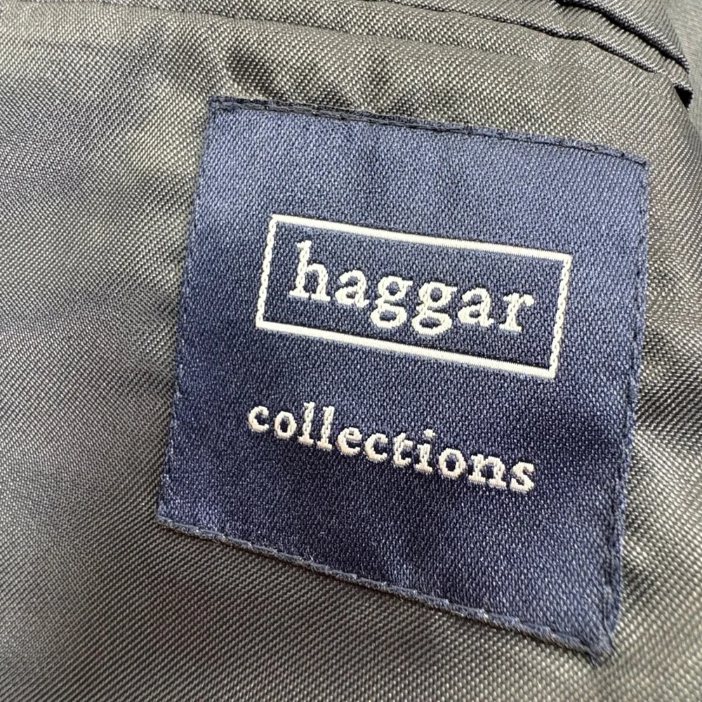 Haggar Collections 42L 100% Lambswool‎ Blazer Glen Plaid Mens Sport Coat Jacket